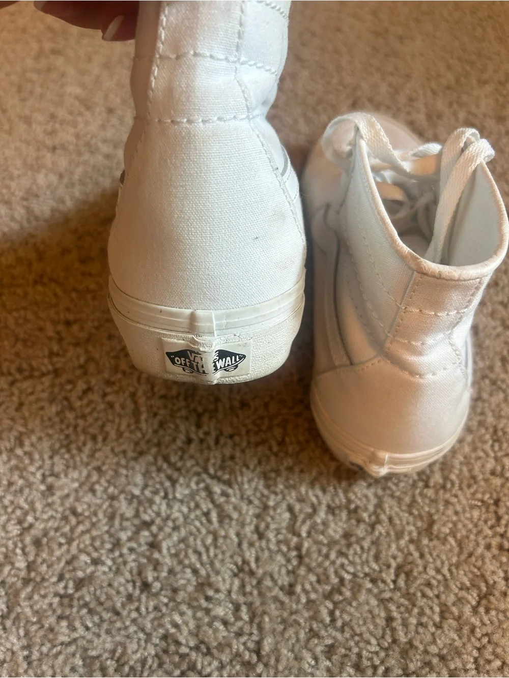 Vans Women’s White Canvas Sk8-Hi Inspired Sneakers